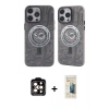 MARSİLYAN™- iPhone 14 Pro Max Kılıf Nova Doku Koleksiyonu - Siyah 6D Mat Seramik Hayalet Nano Ekran Koruyucu + PVD Metal Kamera Lens - TU