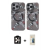 MARSİLYAN™- iPhone 14 Pro Max Kılıf Nova Doku Koleksiyonu - Siyah 6D Mat Seramik Hayalet Nano Ekran Koruyucu + PVD Metal Kamera Lens - TU