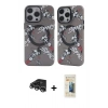 MARSİLYAN™- iPhone 14 Pro Max Kılıf Nova Doku Koleksiyonu - Siyah 6D Mat Seramik Hayalet Nano Ekran Koruyucu + Raze Metal Kamera Lens - GS