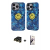 MARSİLYAN™- iPhone 14 Pro Max Kılıf Nova Doku Koleksiyonu - Siyah Bilvis 3D Mat Cam Ekran Koruyucu + Raze Metal Kamera Lens - GD