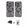 MARSİLYAN™- iPhone 14 Pro Max Kılıf Nova Doku Koleksiyonu - Siyah Bilvis 3D Mat Cam Ekran Koruyucu + Raze Metal Kamera Lens - GD