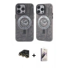 MARSİLYAN™- iPhone 14 Pro Max Kılıf Nova Doku Koleksiyonu - Siyah Bilvis 3D Mat Cam Ekran Koruyucu + Raze Metal Kamera Lens - GD