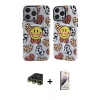 MARSİLYAN™- iPhone 14 Pro Max Kılıf Nova Doku Koleksiyonu - Siyah Bilvis 3D Mat Cam Ekran Koruyucu + Raze Metal Kamera Lens - GD