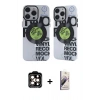 MARSİLYAN™- iPhone 14 Pro Max Kılıf Nova Doku Koleksiyonu - Siyah Bilvis 3D Mat Cam Ekran Koruyucu + Turuncu PVD Metal Kamera Lens
