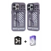 MARSİLYAN™- iPhone 14 Pro Max Kılıf Nova Doku Koleksiyonu - Siyah Bilvis 5in1 3D Magic Cam Ekran Koruyucu + PVD Metal Kamera Lens - TU