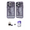 MARSİLYAN™- iPhone 14 Pro Max Kılıf Nova Doku Koleksiyonu - Siyah Bilvis 5in1 3D Magic Cam Ekran Koruyucu + Bilvis Titan Kamera Lens - SH