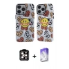 MARSİLYAN™- iPhone 14 Pro Max Kılıf Nova Doku Koleksiyonu - Siyah Bilvis 5in1 3D Magic Cam Ekran Koruyucu + PVD Metal Kamera Lens - TU