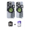MARSİLYAN™- iPhone 14 Pro Max Kılıf Nova Doku Koleksiyonu - Siyah Bilvis 5in1 3D Magic Cam Ekran Koruyucu + PVD Metal Kamera Lens - TU