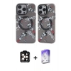 MARSİLYAN™- iPhone 14 Pro Max Kılıf Nova Doku Koleksiyonu - Siyah Bilvis 5in1 3D Magic Cam Ekran Koruyucu + PVD Metal Kamera Lens - TU