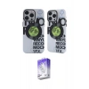 MARSİLYAN™- iPhone 14 Pro Max Kılıf Nova Doku Koleksiyonu - Siyah Bilvis 5in1 3D Magic Cam Ekran Koruyucu