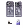 MARSİLYAN™- iPhone 14 Pro Max Kılıf Nova Doku Koleksiyonu - Siyah Bilvis 5in1 5D Magic Hayalet Cam Ekran Koruyucu + Gümüş Bilvis Titan Kamera Lens