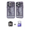MARSİLYAN™- iPhone 14 Pro Max Kılıf Nova Doku Koleksiyonu - Siyah Bilvis 5in1 5D Magic Hayalet Cam Ekran Koruyucu + PVD Metal Kamera Lens - TU