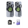 MARSİLYAN™- iPhone 14 Pro Max Kılıf Nova Doku Koleksiyonu - Siyah Bilvis 5in1 5D Magic Hayalet Cam Ekran Koruyucu + PVD Metal Kamera Lens - TU