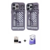 MARSİLYAN™- iPhone 14 Pro Max Kılıf Nova Doku Koleksiyonu - Siyah Bilvis 5in1 5D Magic Hayalet Cam Ekran Koruyucu + Bilvis Titan Kamera Lens - SH