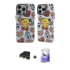 MARSİLYAN™- iPhone 14 Pro Max Kılıf Nova Doku Koleksiyonu - Siyah Bilvis 5in1 5D Magic Hayalet Cam Ekran Koruyucu + Raze Metal Kamera Lens - GD