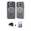 MARSİLYAN™- iPhone 14 Pro Max Kılıf Nova Doku Koleksiyonu - Siyah Bilvis 5in1 5D Magic Hayalet Cam Ekran Koruyucu + Raze Metal Kamera Lens - GS