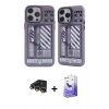 MARSİLYAN™- iPhone 14 Pro Max Kılıf Nova Doku Koleksiyonu - Siyah Bilvis 5in1 5D Magic Hayalet Cam Ekran Koruyucu + Raze Metal Kamera Lens - GD