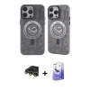 MARSİLYAN™- iPhone 14 Pro Max Kılıf Nova Doku Koleksiyonu - Siyah Bilvis 5in1 5D Magic Hayalet Cam Ekran Koruyucu + Raze Metal Kamera Lens - GD