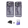 MARSİLYAN™- iPhone 14 Pro Max Kılıf Nova Doku Koleksiyonu - Siyah Bilvis 5in1 5D Magic Hayalet Cam Ekran Koruyucu + Raze Metal Kamera Lens - GS