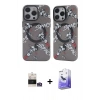 MARSİLYAN™- iPhone 14 Pro Max Kılıf Nova Doku Koleksiyonu - Siyah Bilvis 5in1 5D Magic Hayalet Cam Ekran Koruyucu + Gümüş Bilvis Titan Kamera Lens