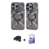 MARSİLYAN™- iPhone 14 Pro Max Kılıf Nova Doku Koleksiyonu - Siyah Bilvis 5in1 5D Magic Hayalet Cam Ekran Koruyucu + Raze Metal Kamera Lens - GS