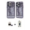 MARSİLYAN™- iPhone 14 Pro Max Kılıf Nova Doku Koleksiyonu - Siyah Bilvis Hayalet Cam Ekran Koruyucu + Derin Mor Bilvis Titan Kamera Lens