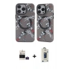 MARSİLYAN™- iPhone 14 Pro Max Kılıf Nova Doku Koleksiyonu - Siyah Bilvis Hayalet Cam Ekran Koruyucu + Derin Mor Bilvis Titan Kamera Lens