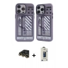 MARSİLYAN™- iPhone 14 Pro Max Kılıf Nova Doku Koleksiyonu - Siyah Bilvis Hayalet Cam Ekran Koruyucu + Raze Metal Kamera Lens - GD