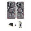MARSİLYAN™- iPhone 14 Pro Max Kılıf Nova Doku Koleksiyonu - Siyah Bilvis Hayalet Cam Ekran Koruyucu + Raze Metal Kamera Lens - GD