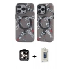 MARSİLYAN™- iPhone 14 Pro Max Kılıf Nova Doku Koleksiyonu - Siyah Bilvis Hayalet Cam Ekran Koruyucu + PVD Metal Kamera Lens - TU
