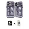 MARSİLYAN™- iPhone 14 Pro Max Kılıf Nova Doku Koleksiyonu - Siyah Bilvis Hayalet Cam Ekran Koruyucu + PVD Metal Kamera Lens - TU
