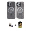 MARSİLYAN™- iPhone 14 Pro Max Kılıf Nova Doku Koleksiyonu - Siyah Buffer Cam Ekran Koruyucu + Bilvis Titan Kamera Lens - SH