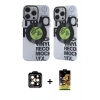 MARSİLYAN™- iPhone 14 Pro Max Kılıf Nova Doku Koleksiyonu - Siyah Buffer Cam Ekran Koruyucu + PVD Metal Kamera Lens - TU