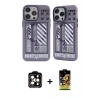 MARSİLYAN™- iPhone 14 Pro Max Kılıf Nova Doku Koleksiyonu - Siyah Buffer Cam Ekran Koruyucu + PVD Metal Kamera Lens - TU