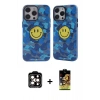 MARSİLYAN™- iPhone 14 Pro Max Kılıf Nova Doku Koleksiyonu - Siyah Buffer Cam Ekran Koruyucu + PVD Metal Kamera Lens - TU