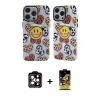 MARSİLYAN™- iPhone 14 Pro Max Kılıf Nova Doku Koleksiyonu - Siyah Buffer Cam Ekran Koruyucu + PVD Metal Kamera Lens - TU