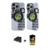 MARSİLYAN™- iPhone 14 Pro Max Kılıf Nova Doku Koleksiyonu - Siyah Buffer Cam Ekran Koruyucu + Raze Metal Kamera Lens - GS