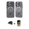 MARSİLYAN™- iPhone 14 Pro Max Kılıf Nova Doku Koleksiyonu - Siyah Buffer Cam Ekran Koruyucu + Raze Metal Kamera Lens - GD