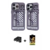 MARSİLYAN™- iPhone 14 Pro Max Kılıf Nova Doku Koleksiyonu - Siyah Buffer Cam Ekran Koruyucu + Raze Metal Kamera Lens - GS
