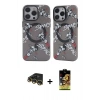 MARSİLYAN™- iPhone 14 Pro Max Kılıf Nova Doku Koleksiyonu - Siyah Buffer Cam Ekran Koruyucu + Raze Metal Kamera Lens - GD