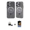 MARSİLYAN™- iPhone 14 Pro Max Kılıf Nova Doku Koleksiyonu - Siyah Buffer Hayalet Cam Ekran Koruyucu + Bilvis Titan Kamera Lens - SH