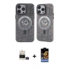 MARSİLYAN™- iPhone 14 Pro Max Kılıf Nova Doku Koleksiyonu - Siyah Buffer Hayalet Cam Ekran Koruyucu + Bilvis Titan Kamera Lens - GS