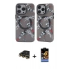 MARSİLYAN™- iPhone 14 Pro Max Kılıf Nova Doku Koleksiyonu - Siyah Buffer Hayalet Cam Ekran Koruyucu + Raze Metal Kamera Lens - GD