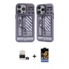 MARSİLYAN™- iPhone 14 Pro Max Kılıf Nova Doku Koleksiyonu - Siyah Buffer Hayalet Cam Ekran Koruyucu + Bilvis Titan Kamera Lens - GD