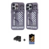 MARSİLYAN™- iPhone 14 Pro Max Kılıf Nova Doku Koleksiyonu - Siyah Buffer Hayalet Cam Ekran Koruyucu + Raze Metal Kamera Lens - GS