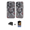 MARSİLYAN™- iPhone 14 Pro Max Kılıf Nova Doku Koleksiyonu - Siyah Buffer Hayalet Cam Ekran Koruyucu + Raze Metal Kamera Lens - GS