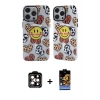 MARSİLYAN™- iPhone 14 Pro Max Kılıf Nova Doku Koleksiyonu - Siyah Buffer Hayalet Cam Ekran Koruyucu + PVD Metal Kamera Lens - TU