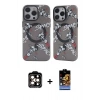 MARSİLYAN™- iPhone 14 Pro Max Kılıf Nova Doku Koleksiyonu - Siyah Buffer Hayalet Cam Ekran Koruyucu + PVD Metal Kamera Lens - TU