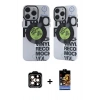 MARSİLYAN™- iPhone 14 Pro Max Kılıf Nova Doku Koleksiyonu - Siyah Buffer Hayalet Cam Ekran Koruyucu + PVD Metal Kamera Lens - TU