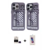 MARSİLYAN™- iPhone 14 Pro Max Kılıf Nova Doku Koleksiyonu - Siyah Joko 5D Cam + Derin Mor Bilvis Titan Kamera Lens
